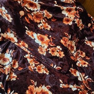 Floral Stretch Velvet Fabric